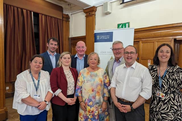 Mike Nesbitt, Mark Durkan, and Professor McWilliams at a Scottish Labour/John Smith Institute event partially hosted by the Irish Consultate.