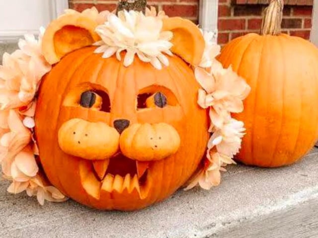 This requires a little extra DIY to pull off but you'll feel a strong sense of 'pride' after you successfully do it. By using a separate petite gourd to form the snout of the Lion, coupled with a decorative mane and a carved face, you've got yourself a brilliant and one-of-a-kind design.