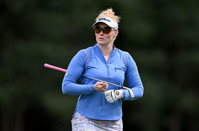 Kylie Henry  looks on during Final Qualifying for the AIG Women's Open at Hankley Common Golf Club in Farnham. Picture: Tom Dulat/R&A/R&A via Getty Images.