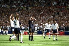 Despair for Gary McAllister as David Seaman saves his penalty at 1-0