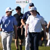 Ewen Ferguson and Bob MacIntyre share a laugh en route to both making strong starts in the Made in HimmerLand at Himmerland Golf & Spa Resort. Picture: Stuart Franklin/Getty Images.