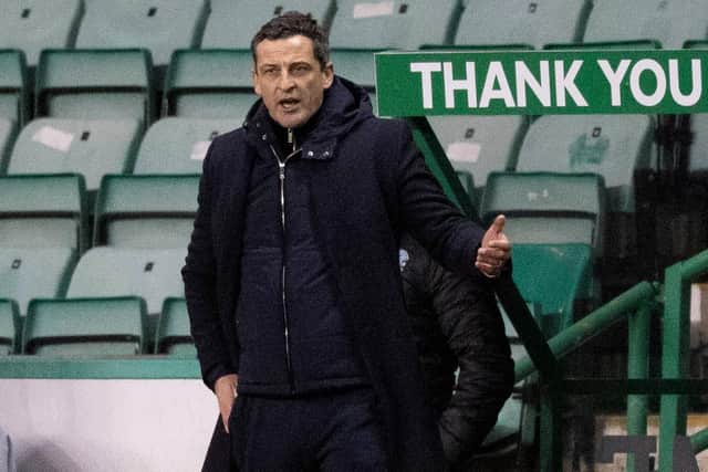 Hibs manager Jack Ross was not happy with his players after they drew with Dundee United at Easter Road. Photo by Ross Parker / SNS Group