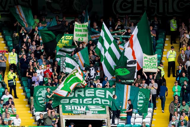 An archive photo of the Green Brigae at Celtic Park