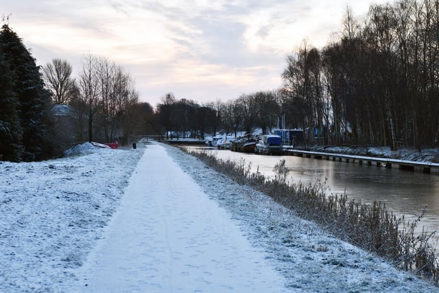 Snow at the Forth and Clyde Canal Falkirk. Falkirk snow. A yellow warning of snow and ice is in place for much of Scotland