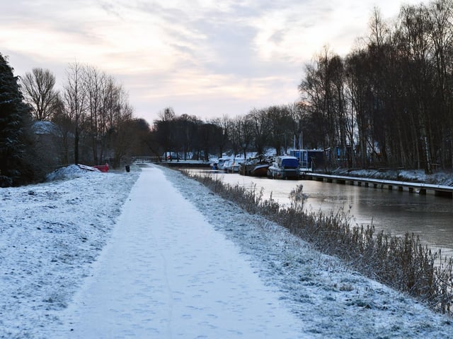 Snow at the Forth and Clyde Canal Falkirk. Falkirk snow. A yellow warning of snow and ice is in place for much of Scotland