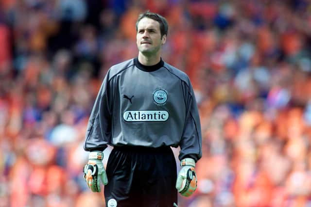 It was tough going for Aberdeen stand-in goalkeeper Robbie Winters as Rangers showed no mercy with a 4-0 win in the 2000 Scottish Cup final.
