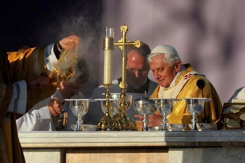 Pope Benedict during the Eucharist.