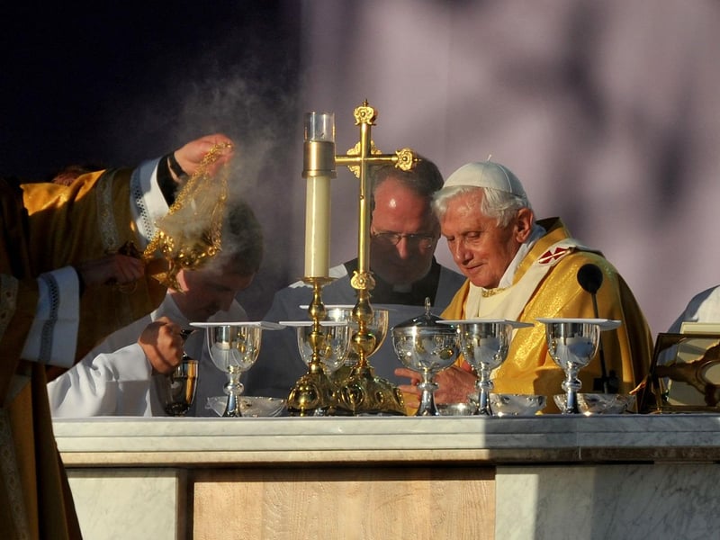 Pope Benedict during the Eucharist.