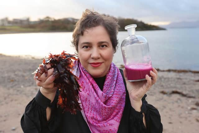 Oban-based marine scientist Jessica Giannotti, who runs the local Crùbag textile studio, set up SeaDyes on the back of a research project she worked on with the Scottish Association for Marine Science which involved extracting pigments from seaweed