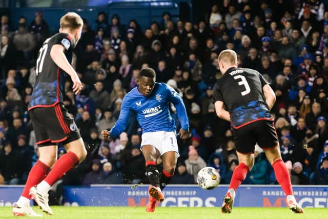 Rabbi Matondo scores Rangers opener in the 2-2 friendly draw with Copenhagen at Ibrox on Tuesday. (Photo by Alan Harvey / SNS Group)