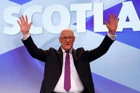 First Minister John Swinney after giving a speech during the 92nd SNP conference at the weekend (Picture: Jeff J Mitchell/Getty Images)