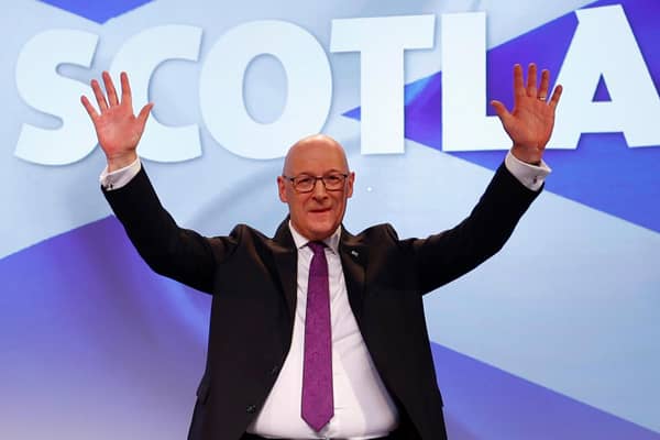 First Minister John Swinney after giving a speech during the 92nd SNP conference at the weekend (Picture: Jeff J Mitchell/Getty Images)