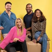 Sort Your Life Out with Stacey Solomon is back on TV, inspiring consumers to search out savvy space saving ideas and cleaning hack. Left to right: Iwan Carrington, Stacey Solomon, Rob Bent, and Dilly Carter