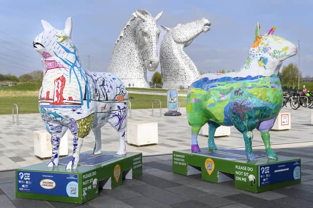 The Flock to the Show trail took in the length and breadth of Scotland, including The Kelpies at Falkirk. Picture – supplied.