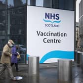 The main entrance to the vaccine centre at the Edinburgh International Conference Centre. Picture date: Monday February 1, 2021.