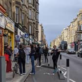 A queue of 30 prospective tenancy queue to view a flat on Morningside Road, Edinburgh.