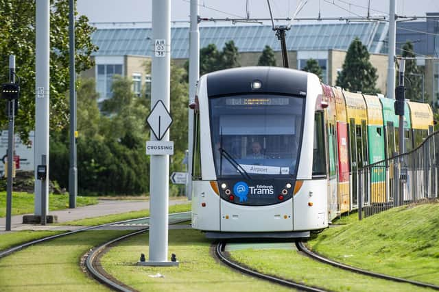 An Edinburgh tram runs on the line that was subject to a four-volume inquiry report published this week. Picture: Lisa Ferguson