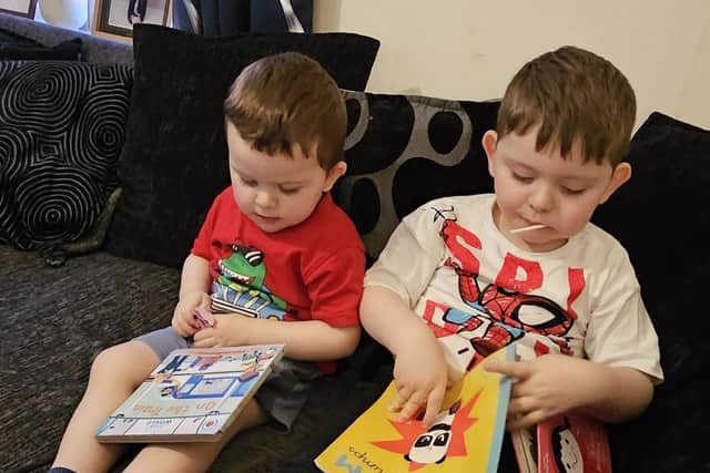 Lomond and Leathan reading their books.
