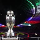 The European Championship trophy pictured during the UEFA Euro 2024 brand launch at the Olympiastadion in Berlin, Germany. (Photo by Alexander Hassenstein/Getty Images for DFB)