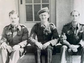 Major John Errington (left), during his time as a prisoner of war in 1942.