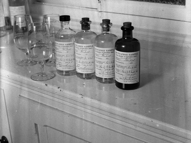 Whisky tasters at the Glenlivet Distillery in 1967.