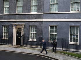 Boris Johnson arriving in Downing Street after the Conservative Party was returned to power in the General Election with an increased majority. Boris Johnson will publicly announce his resignation later today, likely before lunchtime, the BBC is reporting. Issue date: Thursday July 7, 2022.