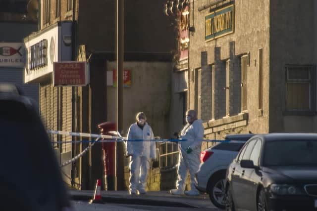 A man was fatally shot outside The Anchor Inn on West Granton Road in Edinburgh on Hogmanay. Picture: Lisa Ferguson