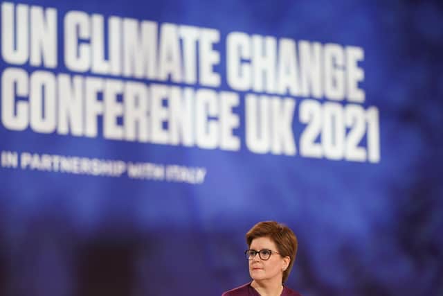 Nicola Sturgeon, seen at the COP26 summit, has said she does not think the proposed Cambo oil field 'should get the green light' (Picture: Ian Forsyth/Getty Images)