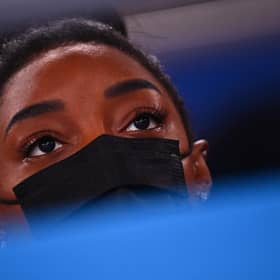 Simone Biles appears increasingly unlikely to return to action at the Tokyo Olympics. Picture: AFP via Getty Images