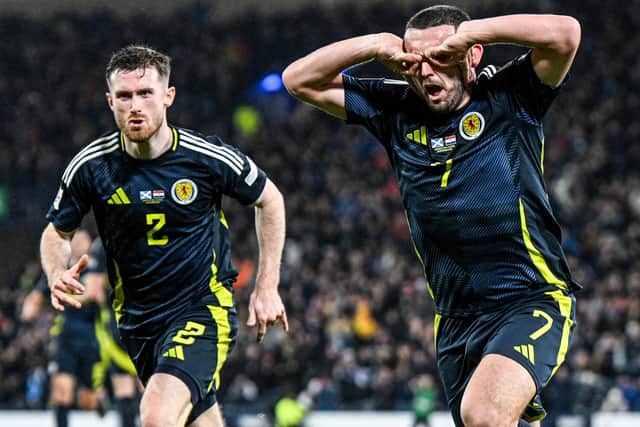 John McGinn celebrates scoring for Scotland (Pic Rob Casey/SNS Group)