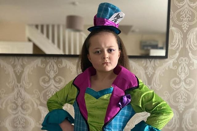 Katie Smith, age 8, as Mad Hatter from Alice in Wonderland.