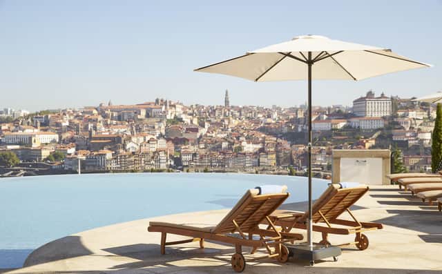 Views of Porto over the decanter-shaped outdoor infinity pool at The Yeatman hotel. Pic: Contributed