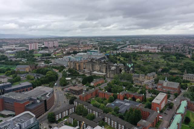 An aerial view of Glasgow. More than 24,000 disabled Scots are waiting for social housing, according to figures obtained by the Scottish Conservatives. Picture: Richard McCarthy/PA Wire