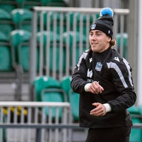 Josh McKay during a Glasgow Warriors training session at Scotstoun Stadium.