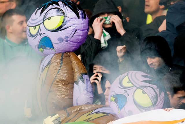 Celtic fans display 'zombies' during the Old Firm semi-final in the 2014/15 League Cup. Picture: SNS