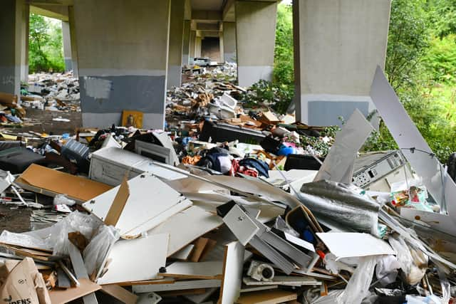 organised criminal gangs have been blamed for industrial-scale illegal dumping in the Blochairn area of Glasgow. Picture: John Devlin