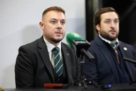 Hibs chief operating officer Ben Kensell during the club's AGM at Easter Road last month.  (Photo by Ewan Bootman / SNS Group)