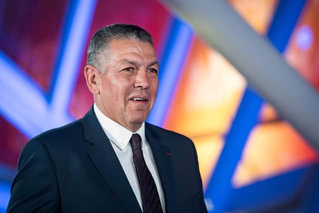 French-Moroccan former rugby player Abdelatif Benazzi. (Photo by FADEL SENNA/AFP via Getty Images)