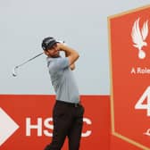 Scott Jamieson tees off on the fourth hole during the first round of the Abu Dhabi HSBC Championship at Yas Links. Picture: Andrew Redington/Getty Images.