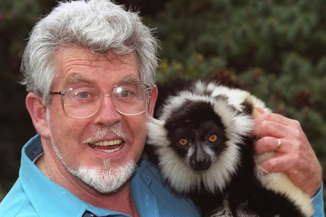 Rolf Harris and a lemur at London Zoo for the launch of Rolf's Amazing World of Animals. Picture: Peter Jordan/PA Wire