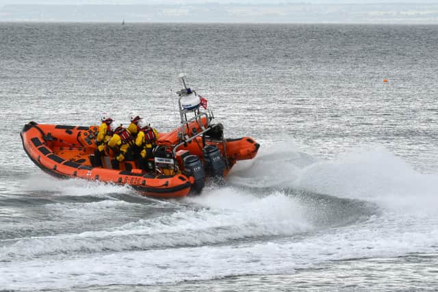 A Kinghorn lifeboat crew member swam more than five miles to raise funds for the Fife-based rescue service. Picture: George Mcluskie.