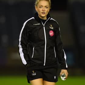 Hollie Davidson will referee her first men’s professional match when she takes charge of Newcastle Falcons v Castres. Picture: Ross MacDonald/SNS