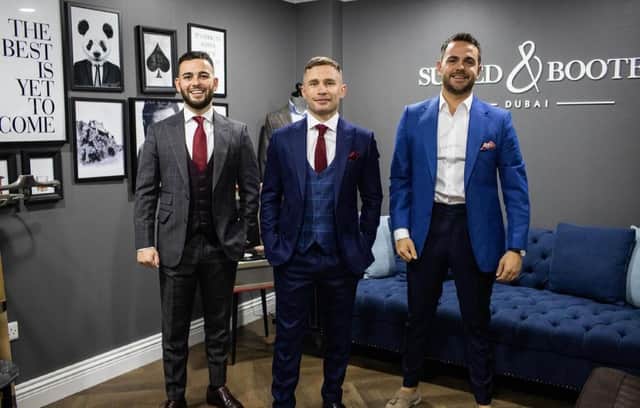 Ryan and Calvin with Carl Frampton, ex-super-bantamweight and featherweight boxing world title-holder.