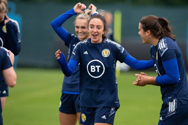 Lisa Evans during an SWNT Training Session at the Oriam, on October 03, 2022, in Edinburgh, Scotland. (Photo by Paul Devlin / SNS Group)