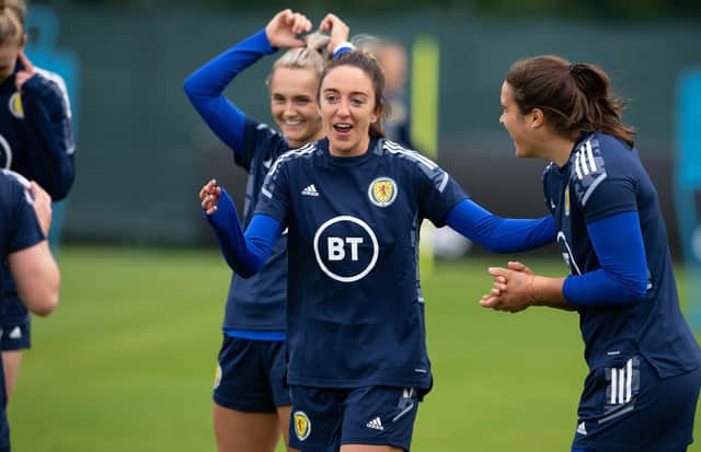 Lisa Evans during an SWNT Training Session at the Oriam, on October 03, 2022, in Edinburgh, Scotland. (Photo by Paul Devlin / SNS Group)