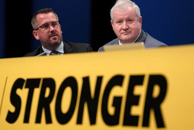 Ian Blackford, SNP Westminster Leader alongside Stewart McDonald MP at the SNP conference at The Event Complex Aberdeen (TECA) in Aberdeen