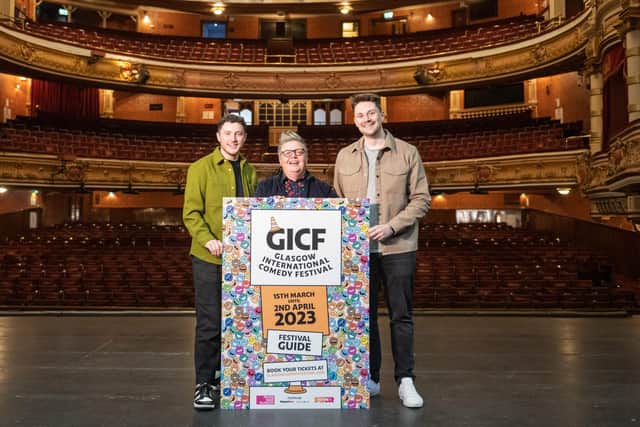Paul Black, Susie McCabe and Marc Jennings launched the Glasgow International Comedy Festival programme at the King's Theatre.