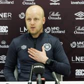 Hearts head coach Steven Naismith has refused to wear a microphone during next week's Edinburgh dery against Hibs.  (Photo by Mark Scates / SNS Group)