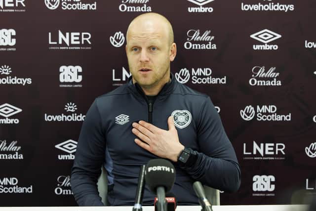 Hearts head coach Steven Naismith has refused to wear a microphone during next week's Edinburgh dery against Hibs. (Photo by Mark Scates / SNS Group)