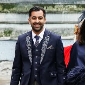 Former first minister Humza Yousaf and wife Councillor Nadia El-Nakla.